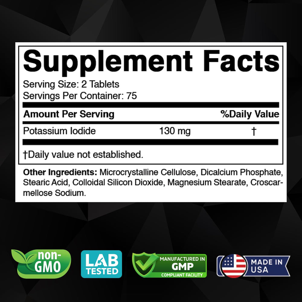 Close-up of 130 mg per serving on Vitabod label