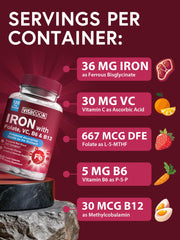 Ferrous bisglycinate capsules in a bottle