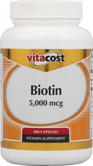 Vitacost Biotin 5000 mcg bottle - 300 capsules