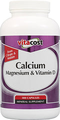 Bottle of Vitacost Calcium Magnesium & Vitamin D 300 capsules