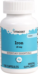 Vitacost Iron 18 mg supplement bottle - 100 capsules