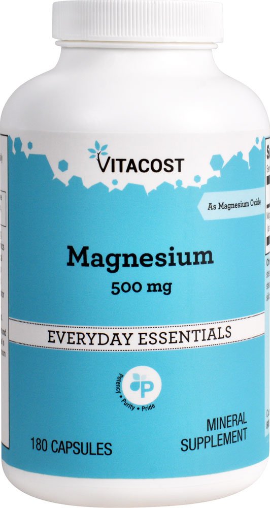 Vitacost Magnesium 500 mg - 180 capsules bottle