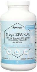 Bottle of Vitacost Mega EFA-D3 Omega-3 with 240 softgels