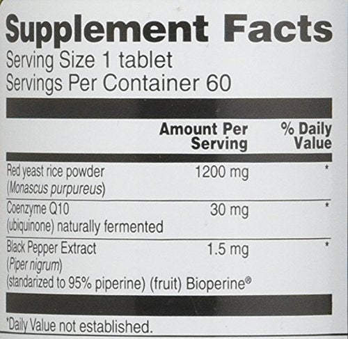CoQ10 information on Vitacost label