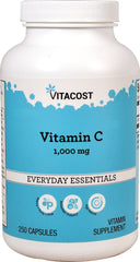 Vitacost Vitamin C 1000 mg bottle label - 250 capsules