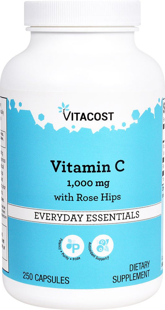 Vitacost Vitamin C with Rose Hips - 1000 mg per capsule, 250 capsules