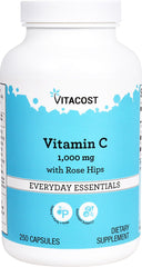 Vitacost Vitamin C with Rose Hips - 1000 mg per capsule, 250 capsules