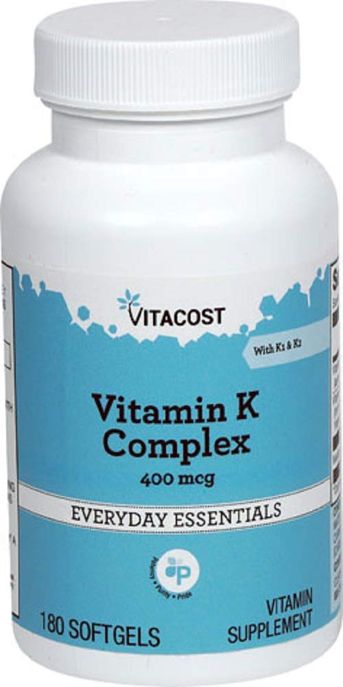 Vitacost Vitamin K Complex with K1 and K2 (400 mcg), 180 softgels