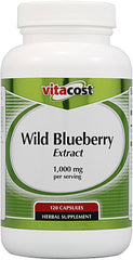 Bottle of Vitacost Wild Blueberry Extract 1,000 mg per serving, 120 capsules