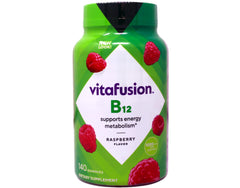 Back label of Vitafusion B-12 1000mcg Gummy bottle with nutrition facts