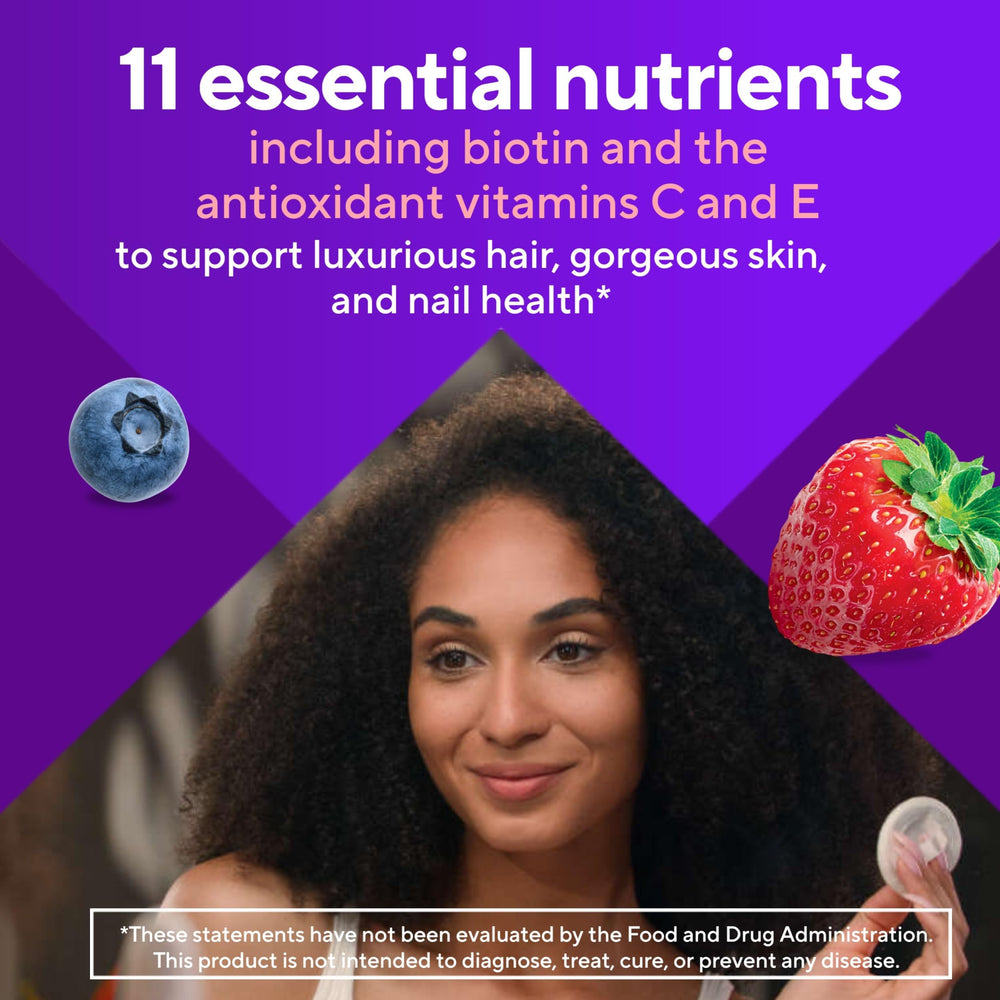 Nutrition facts and ingredients panel for Vitafusion gummies