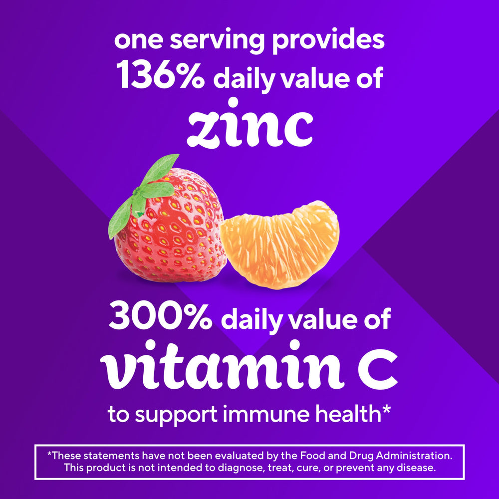 Strawberry Tangerine flavored Vitafusion Power Zinc Gummies