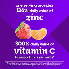 Strawberry Tangerine flavored Vitafusion Power Zinc Gummies