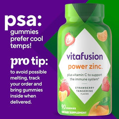 Diagram showing immune support from Zinc and Vitamin C in Vitafusion gummies