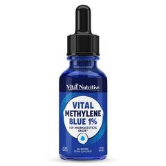 Vital Methylene Blue Drops 1% hero image with bottle and dropper