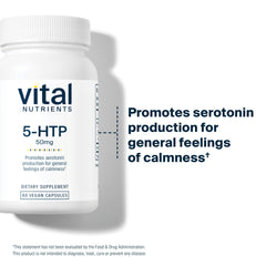 60-count bottle of Vital Nutrients 5-HTP 50mg capsules