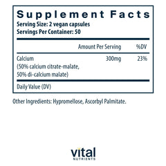 Close-up of calcium citrate and malate capsules