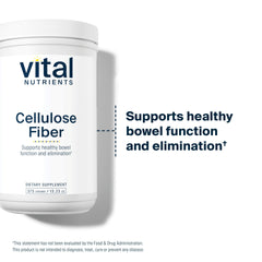 Close-up of label on Vital Nutrients Cellulose Fiber Powder 375g