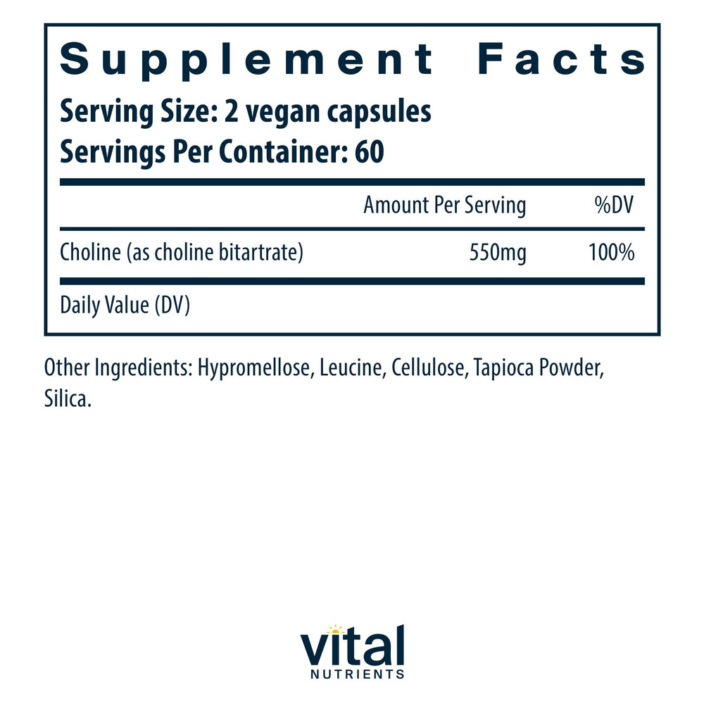 Choline 550mg improved brain development and nervous system support
