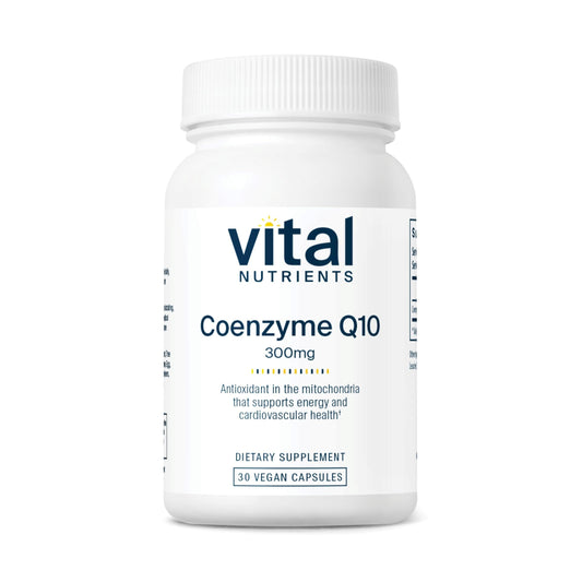 Vital Nutrients CoQ10 300mg vegan supplement bottle for heart health