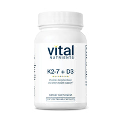 Front view of Vital Nutrients D3 + K2 bottle