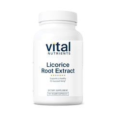 Bottle of Vital Nutrients Licorice Root Extract, 400 mg per capsule, 90 vegetarian capsules