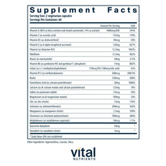 120 vegetarian capsules of Vital Nutrients Multi-Nutrients 5