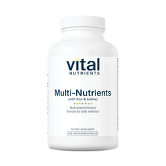 Bottle of Vital Nutrients Multi-Nutrients with Iron and Iodine (180 capsules)