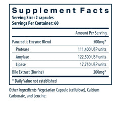 Gluten-free, dairy-free and soy-free label for Vital Nutrients supplement