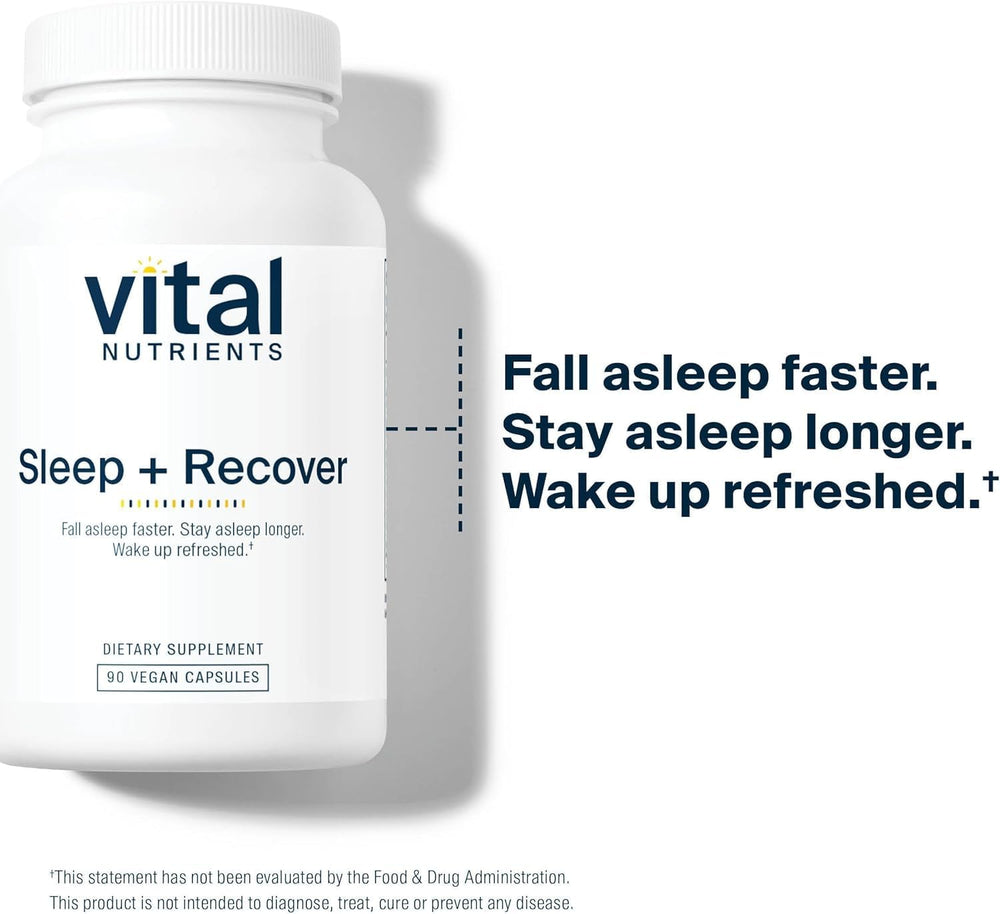Vital Nutrients Sleep + Recover bottle being poured for nightly use