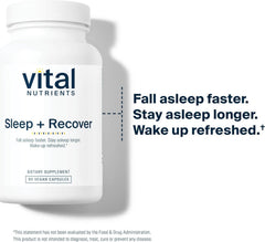 Vital Nutrients Sleep + Recover bottle being poured for nightly use