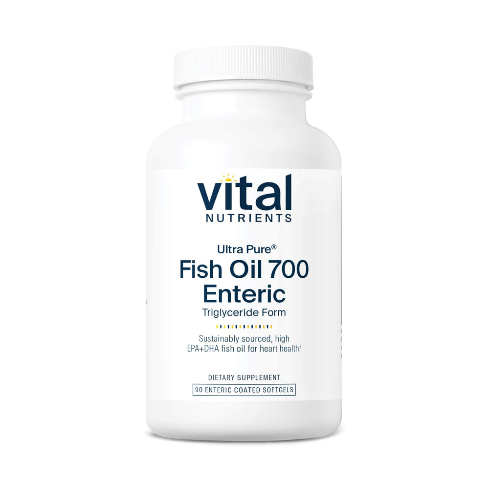Vital Nutrients Ultra Pure Fish Oil 700 Enteric coated bottle - front view