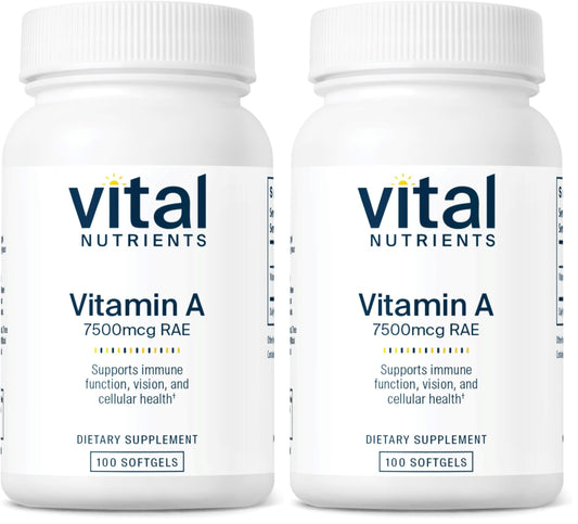Bottle of Vital Nutrients Vitamin A 7500mcg RAE
