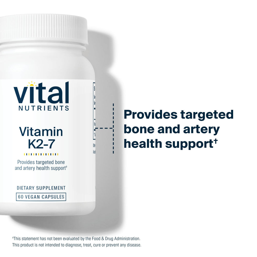 Close-up of Vital Nutrients Vitamin K2-7 packaging