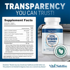 Vitamin A and antioxidants from Vital Nutritive supporting eye function.