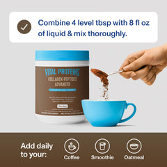 Vital Proteins Collagen Peptides Advanced vitamin C DV label for daily routine.