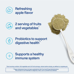 Prepared green smoothie featuring Green Apple Daily Greens