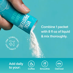 Vital Proteins marine collagen dissolves quickly in cold water for fast blending.