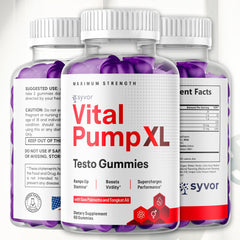 Close-up of Vital Pump XL Gummies label