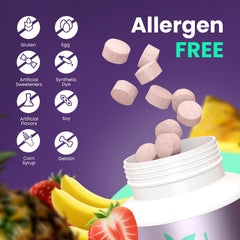 Close-up of mixed fruit flavored chewables
