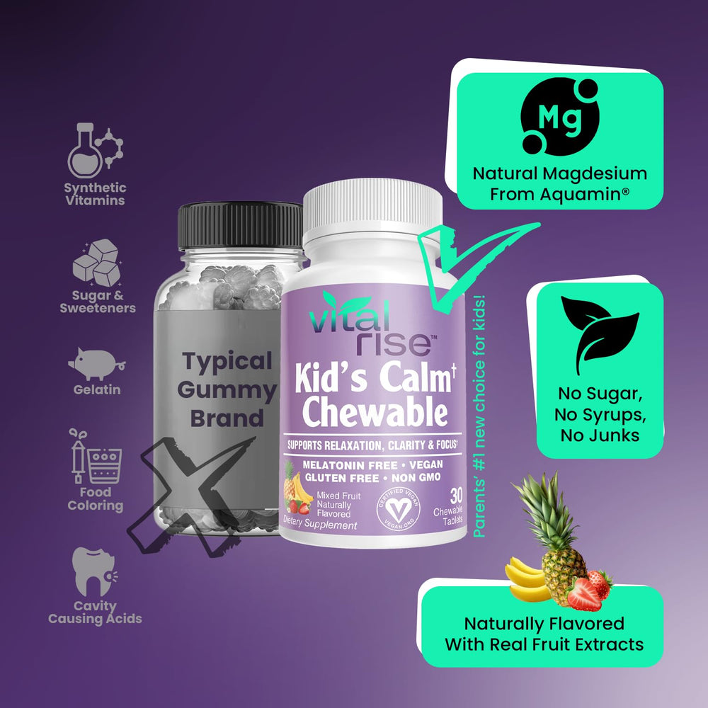 Vital Rise Kids Chewables packaging label