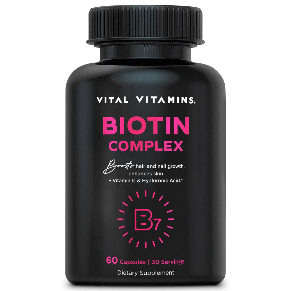 Bottle of Vital Vitamins Biotin Complex Pills – 60 capsules