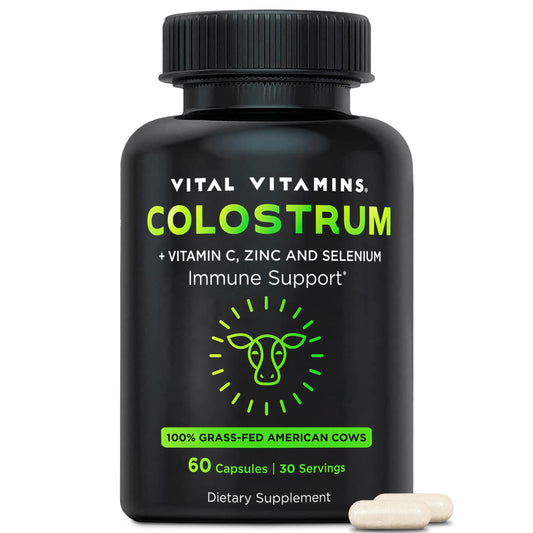 Vital Vitamins Colostrum capsules bottle