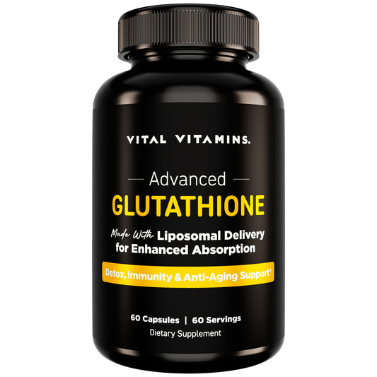 Bottle of Vital Vitamins Glutathione Supplement 500mg