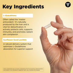 Glutathione supplement serving size depiction