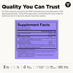 Vital Vitamins hyaluronic acid detail highlighting skin hydration benefits