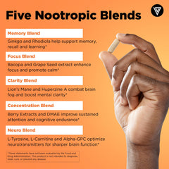 Illustration showing memory and focus benefits of the brain supplement