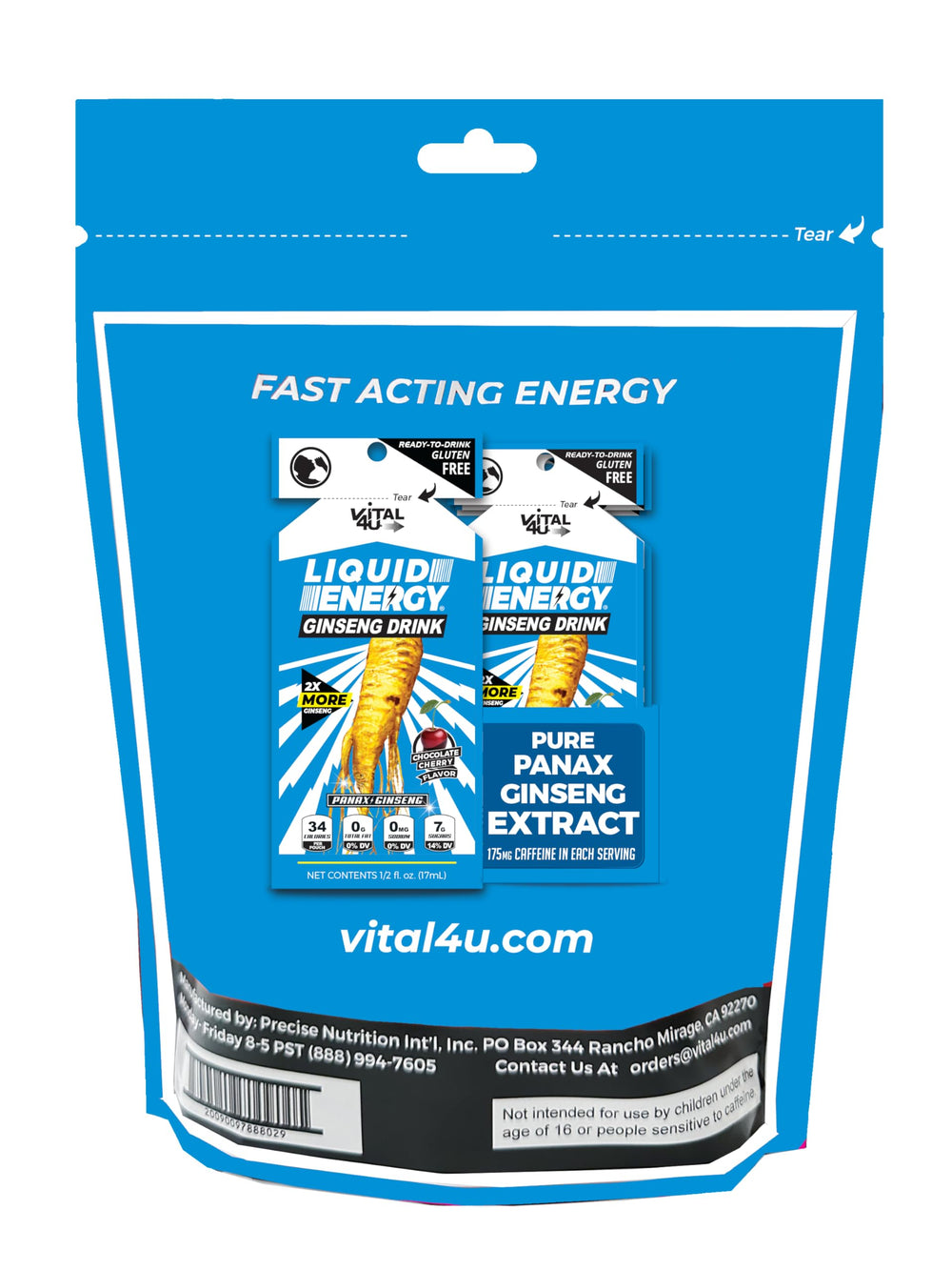 Serving size graphic indicating 17 mL per serving