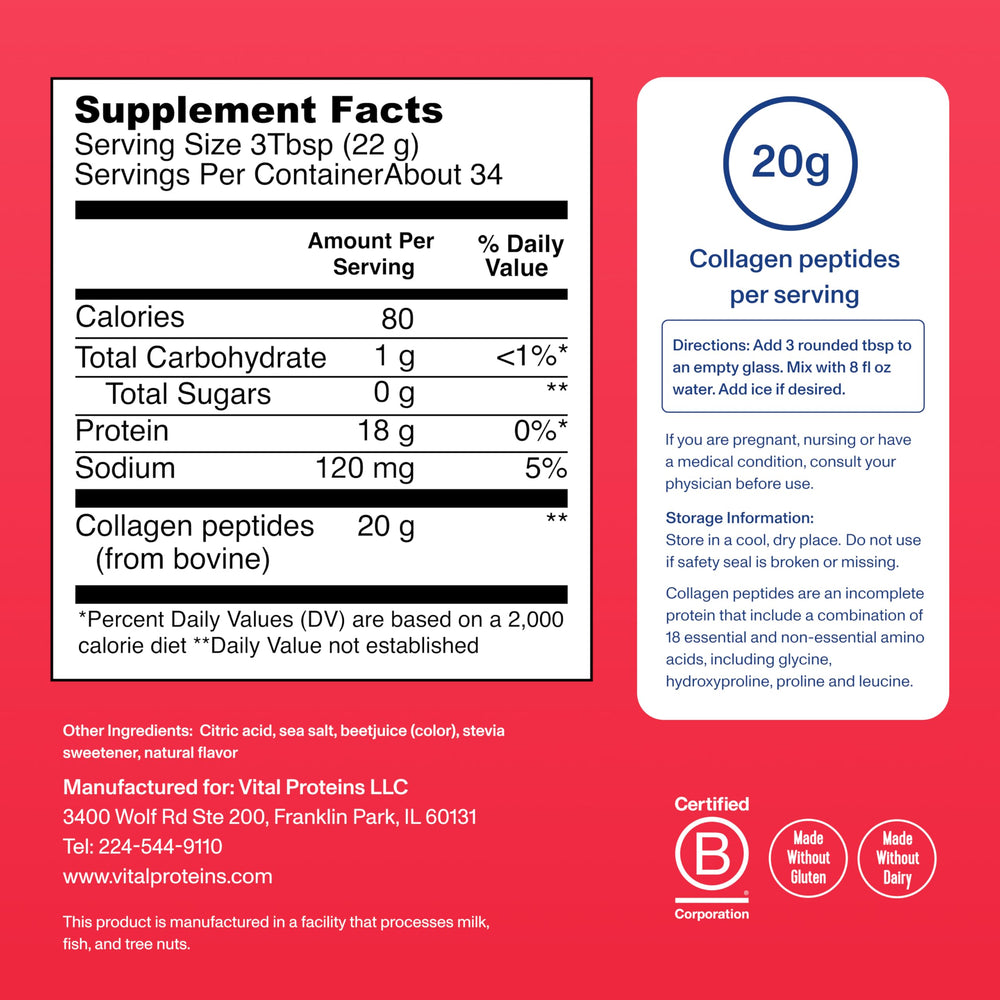 Vital Proteins Collagen Peptides Ice Pop 26.3oz container on countertop