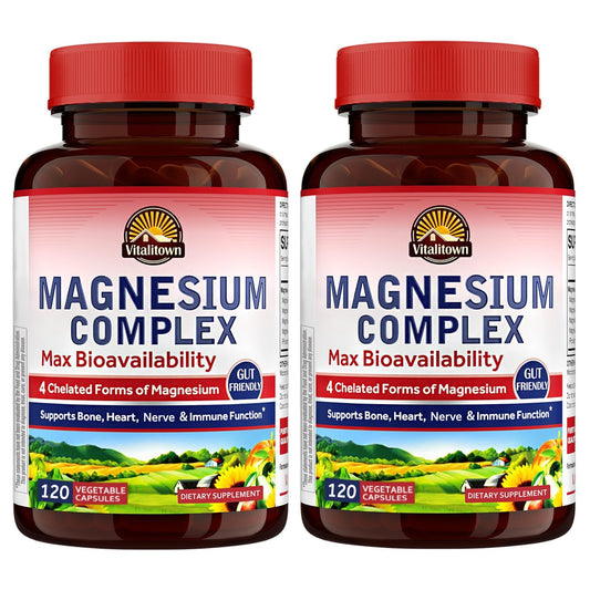Bottle front view of Vitalitown Magnesium Complex